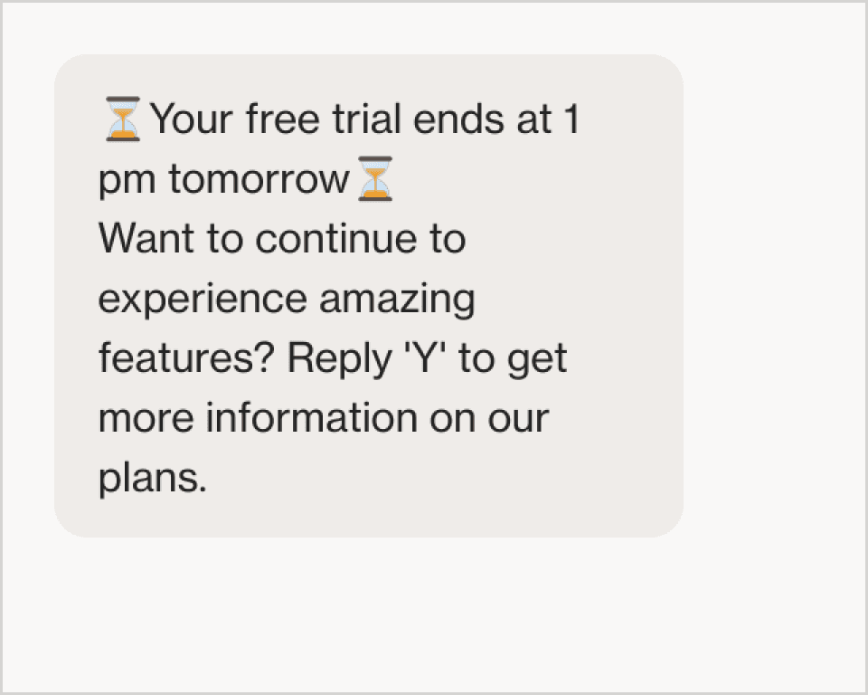Trial expiration notification